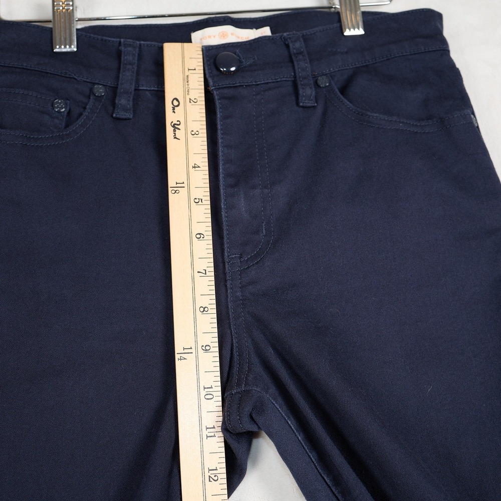 Tory Burch Navy Blue Skinny Jeans Mid Rise Stretch Denim Pants 27 90001209 - Picture 5 of 12